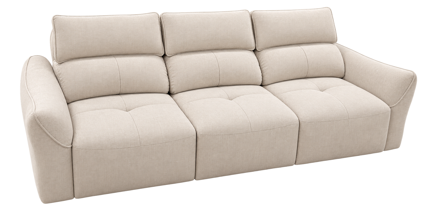Electric Chenille Modular 3-Seater Sofa Bed with Voice & Remote Control
