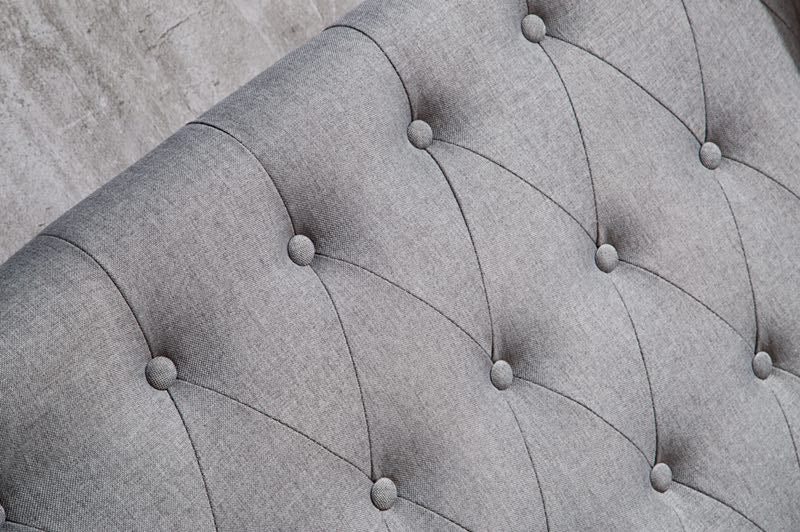 CARNATION European-style Gray Fabric High-rise Double-ear Bed Frame | 0011