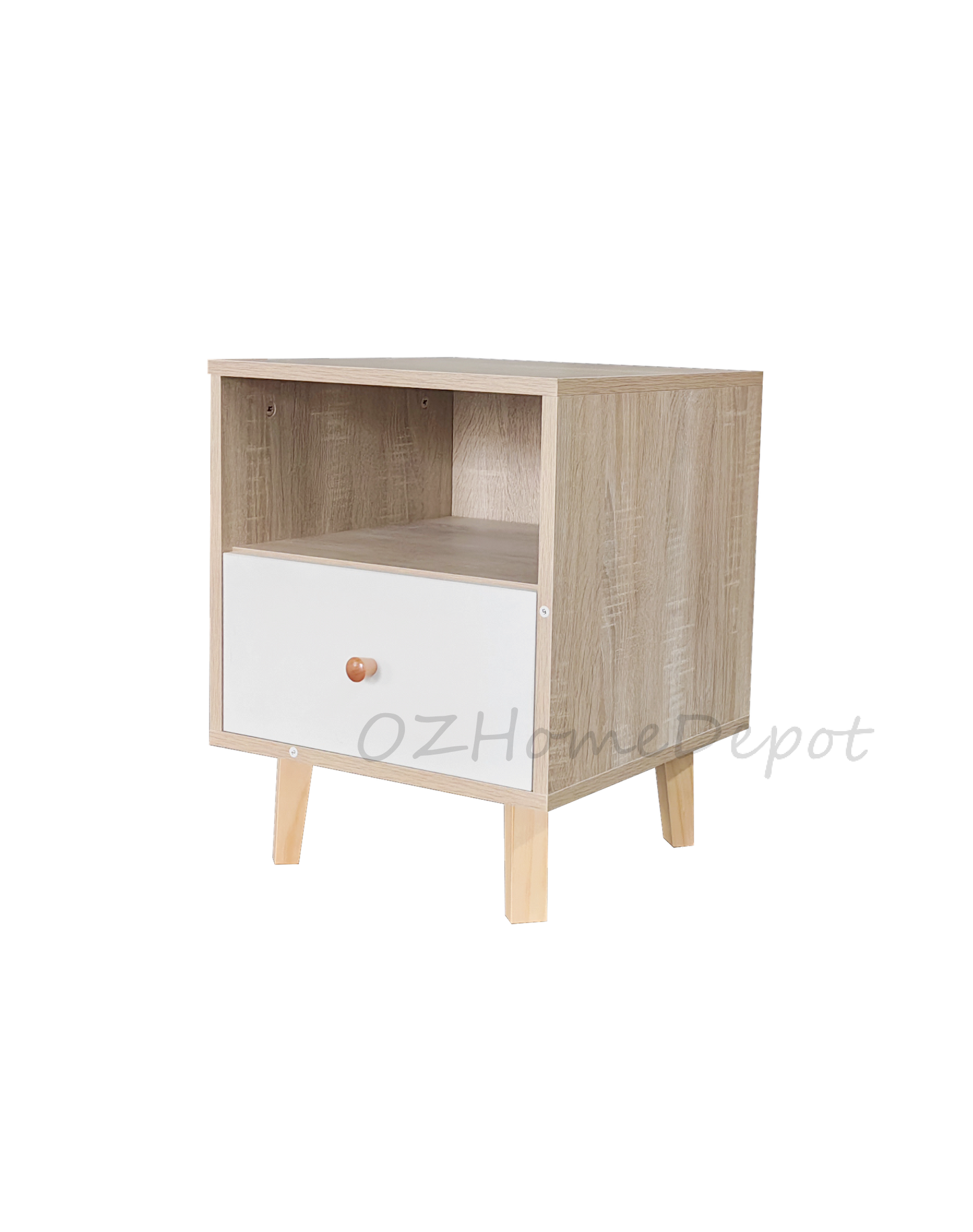 Natural Wood Color with White TV Cabinet Side Cabinet | Storage Cabinet | 2004-01