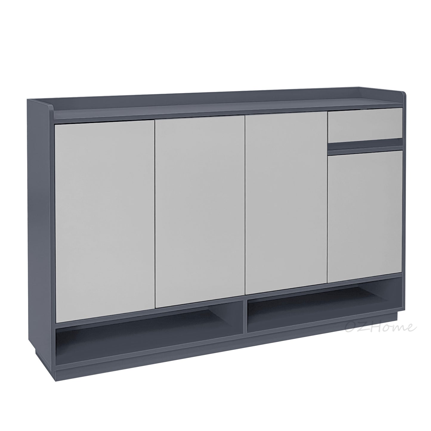 ZANE Light Grey & Dark Grey Four-Door Storage Shoe Cabinet with Drawer, Large 140cm | SS-005
