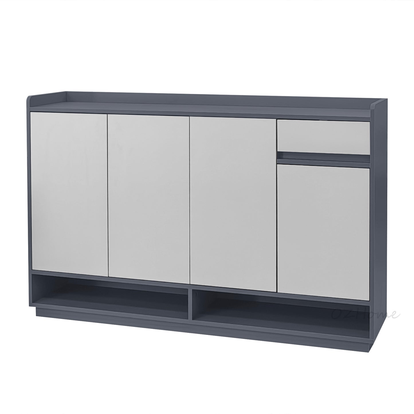 ZANE Light Grey & Dark Grey Four-Door Storage Shoe Cabinet with Drawer, Large 140cm | SS-005