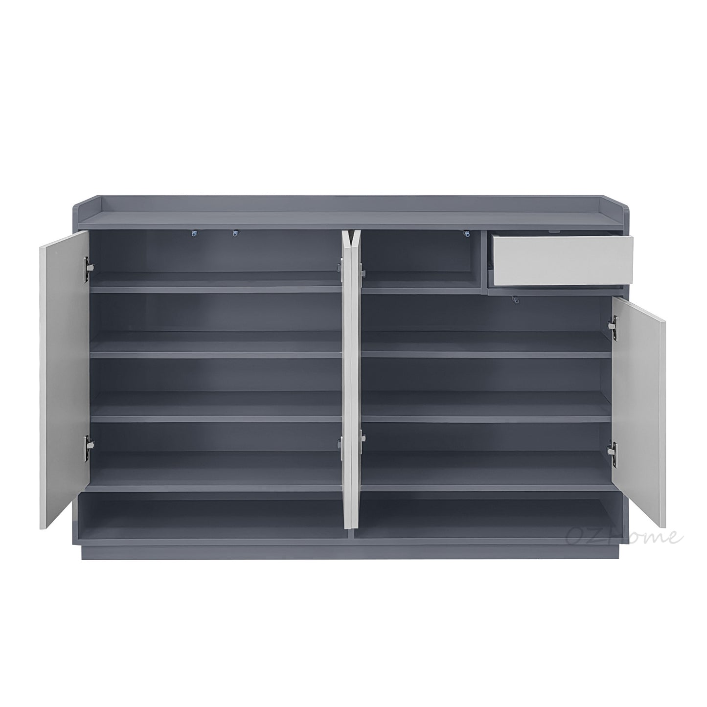 ZANE Light Grey & Dark Grey Four-Door Storage Shoe Cabinet with Drawer, Large 140cm | SS-005