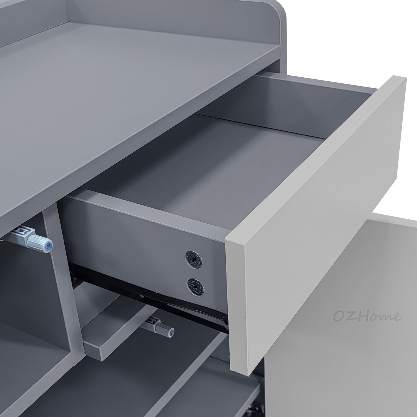 ZANE Light Grey & Dark Grey Four-Door Storage Shoe Cabinet with Drawer, Large 140cm | SS-005