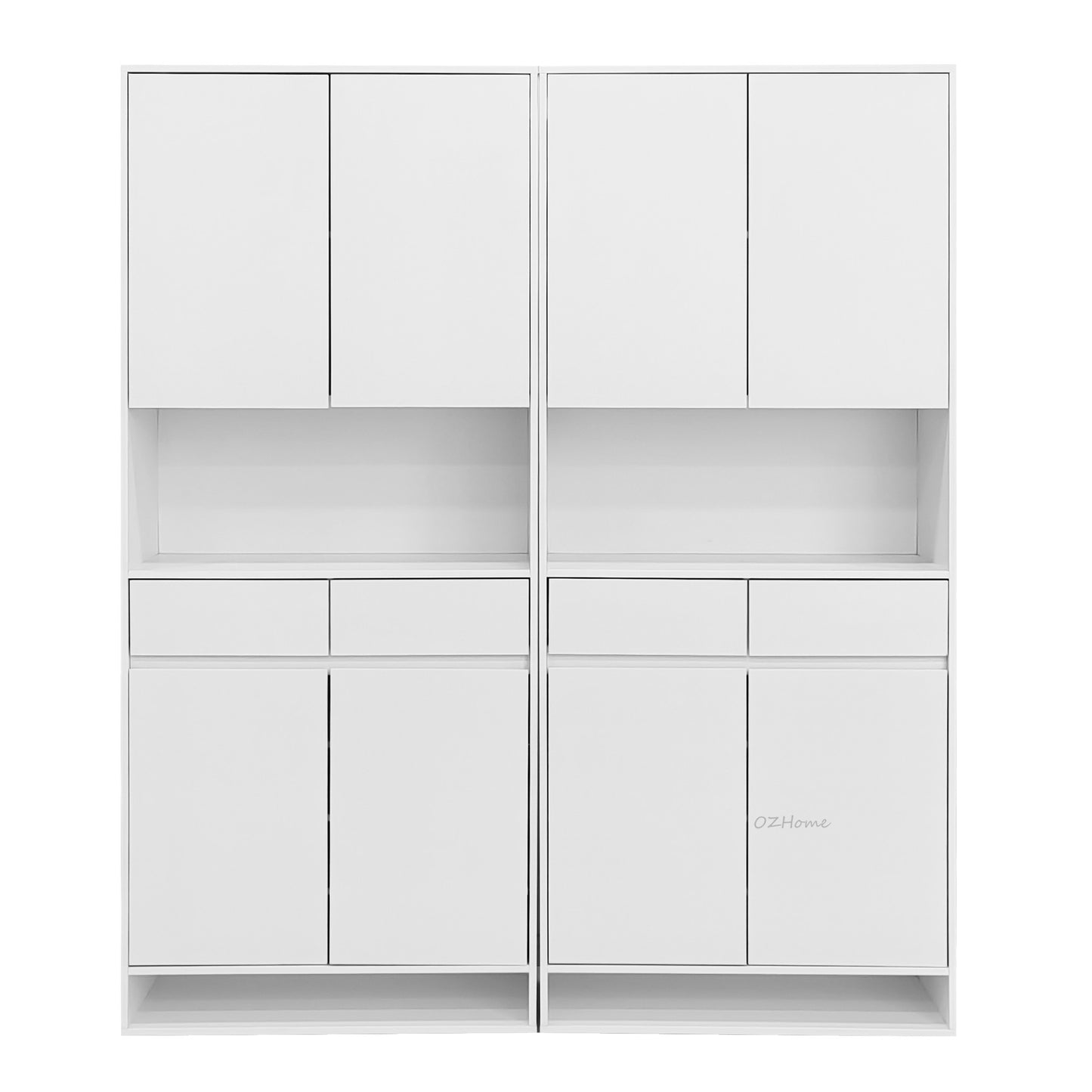 FINN Extra-Large White Four-Door Storage Shoe Cabinet with Drawer | SS-007