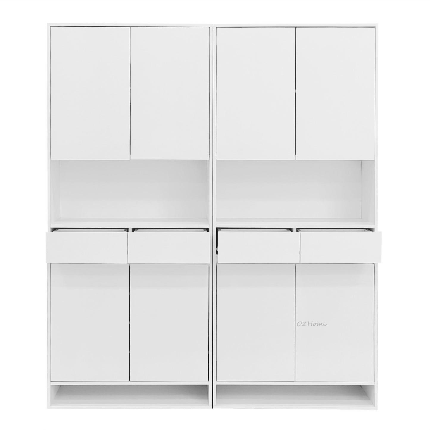 FINN Extra-Large White Four-Door Storage Shoe Cabinet with Drawer | SS-007