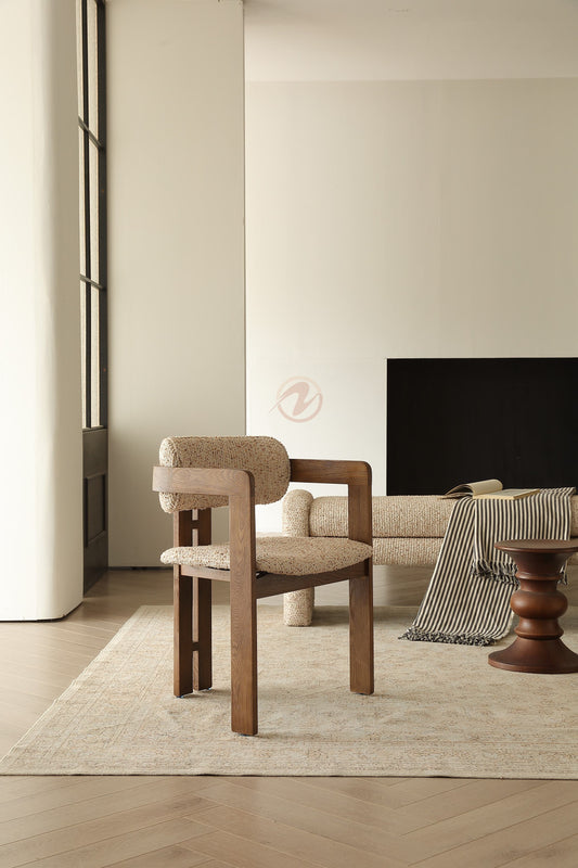 CÉRIS Contemporary Bouclé Accent Dining Chair, Multi-Color Options – 4123