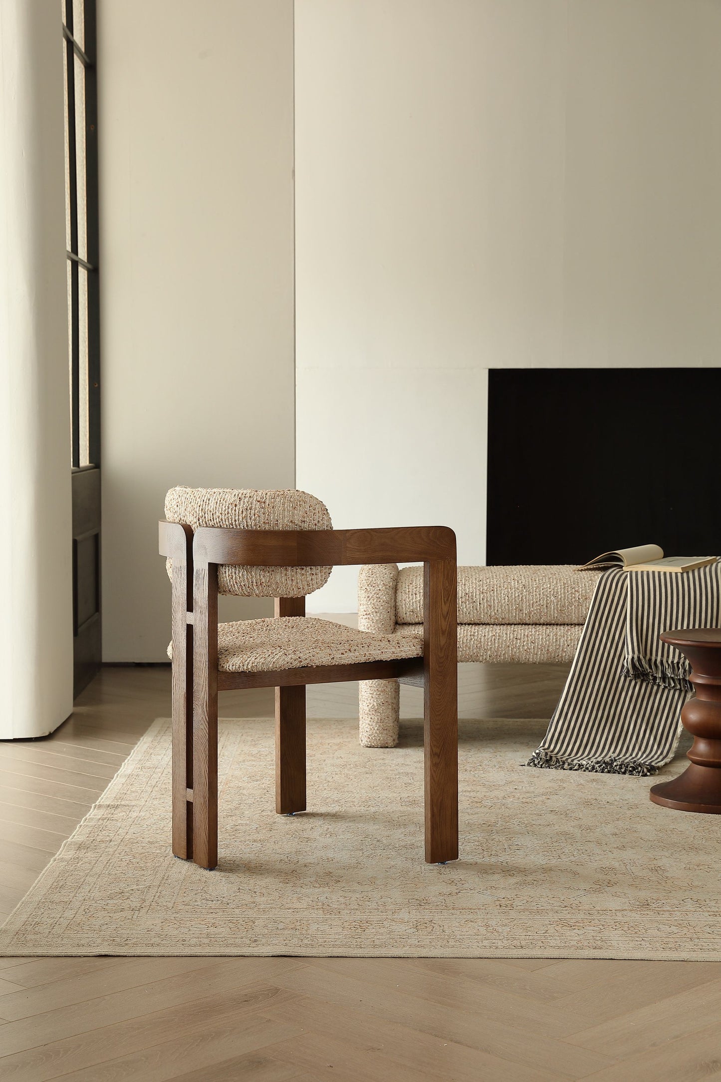 CÉRIS Contemporary Bouclé Accent Dining Chair, Multi-Color Options – 4123