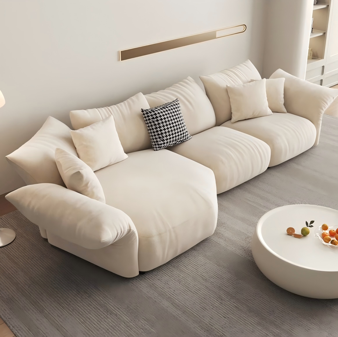 EDRA Replica Designer Style Adjustable Chenille Velvet Large Sofa | Lounge 1083 Sofa | Cloud |
