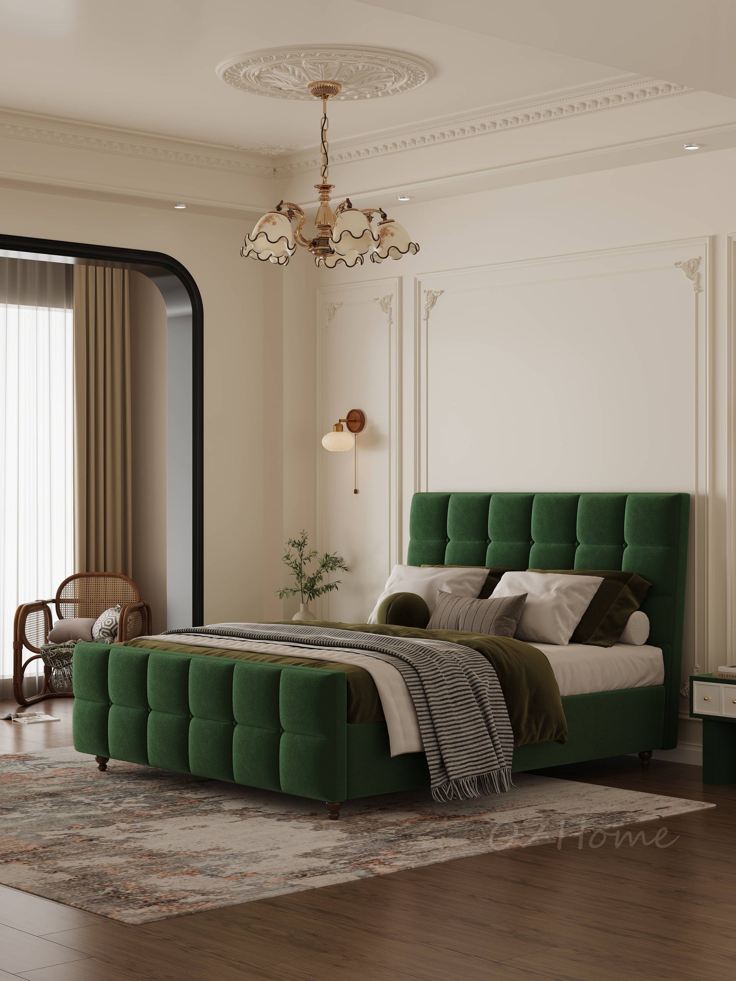 【Pre-order】SOLINE French Chic Upholstered Bed Frame Queen | King | Upholstery 08