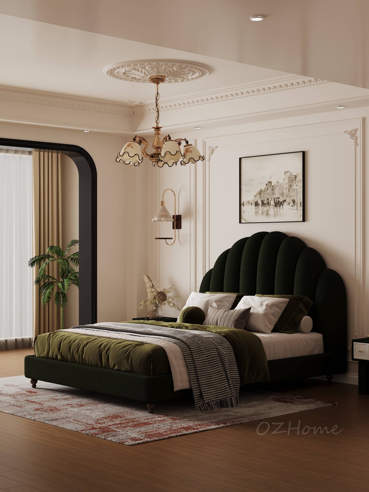 【Pre-order】Théophile French Chic Upholstered Bed Frame Queen | King | Upholstery 01