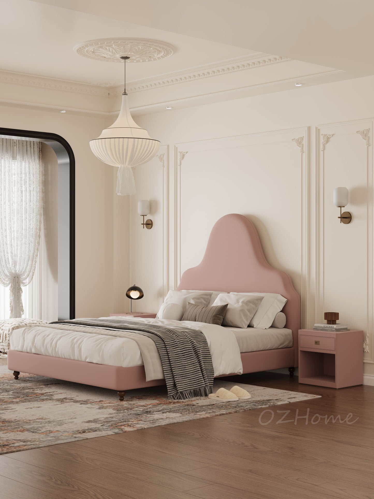 【Pre-order】AXELLE French Chic Upholstered Bed Frame Queen | King | Multi color 05