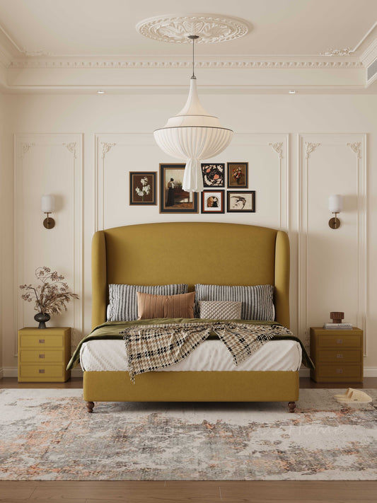 Léandre French Chic Upholstered Bed Frame Queen | King | Upholstery 07