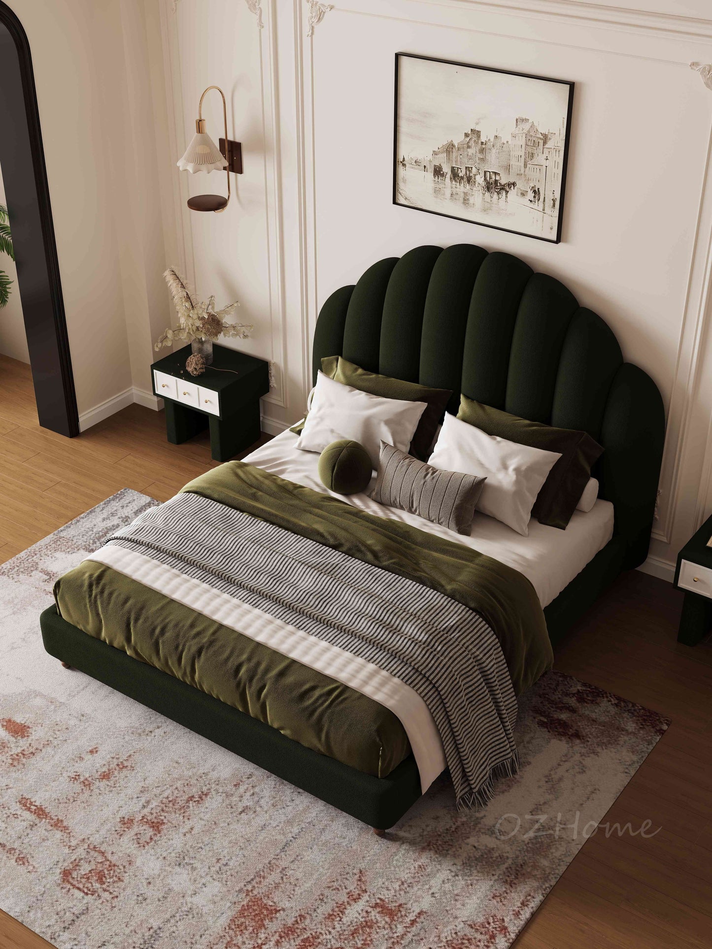 【Pre-order】Théophile French Chic Upholstered Bed Frame Queen | King | Upholstery 01