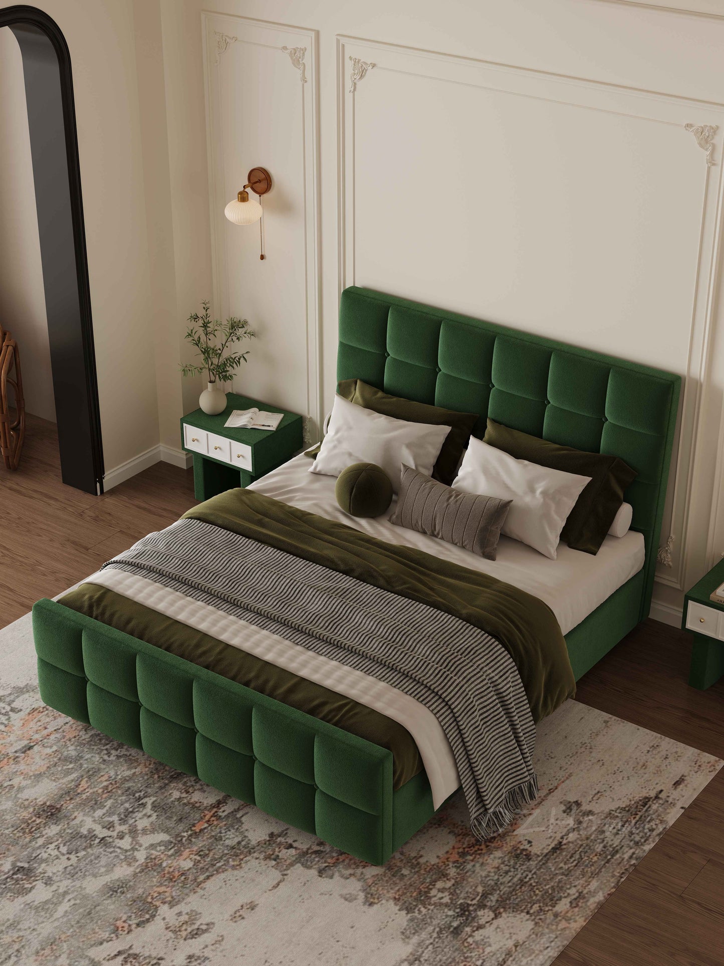 【Pre-order】SOLINE French Chic Upholstered Bed Frame Queen | King | Upholstery 08