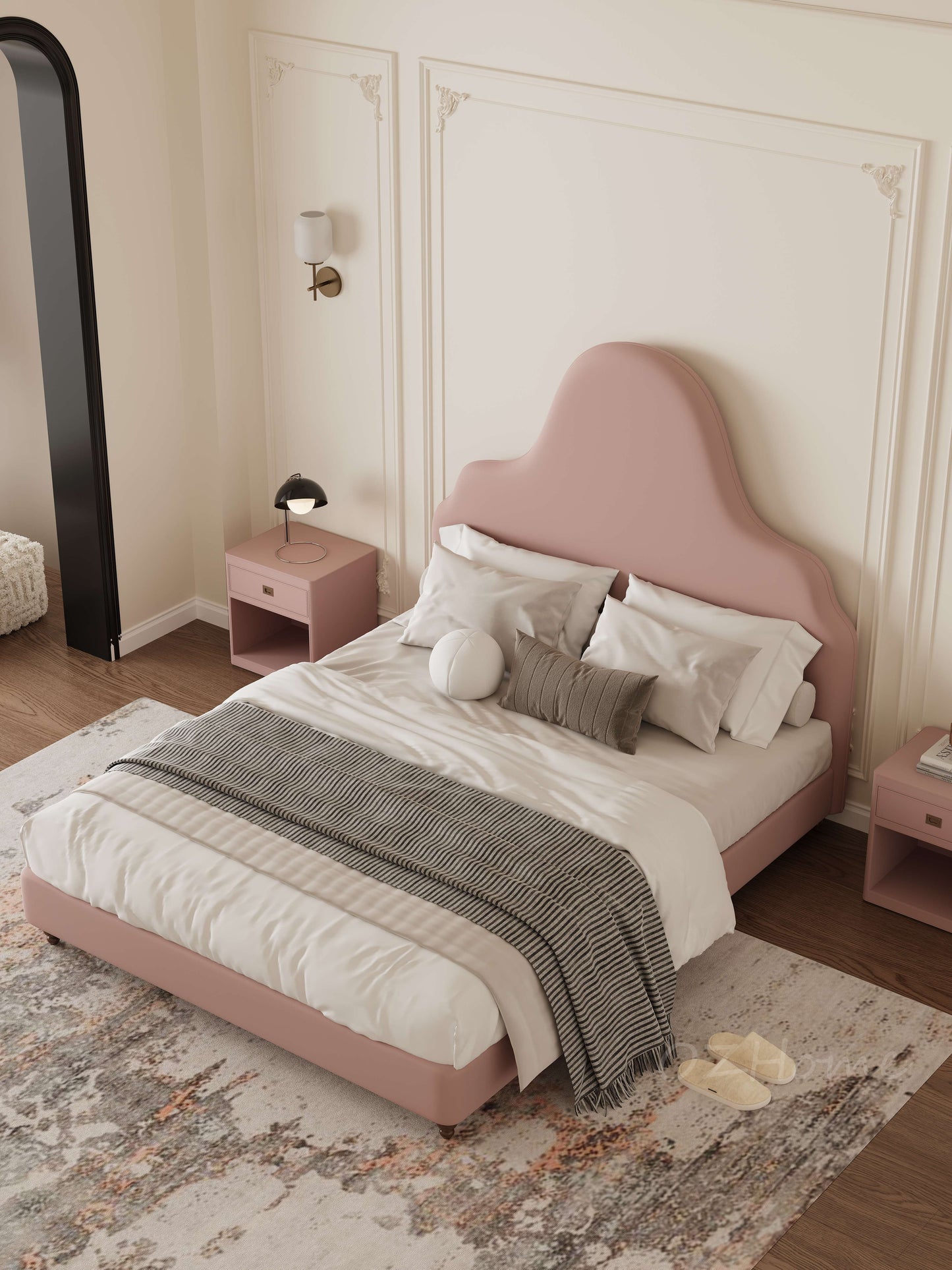 【Pre-order】AXELLE French Chic Upholstered Bed Frame Queen | King | Multi color 05