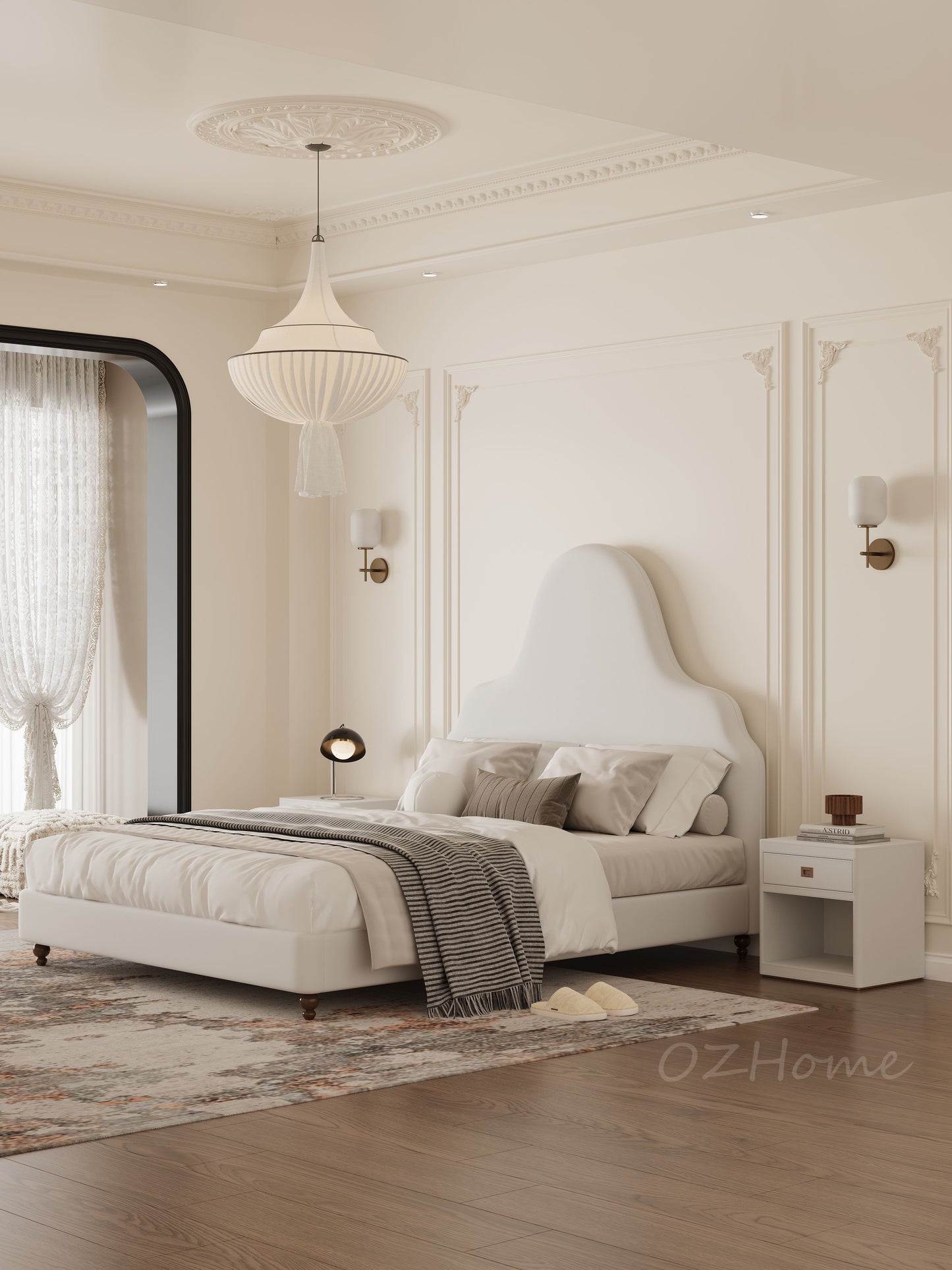 【Pre-order】AXELLE French Chic Upholstered Bed Frame Queen | King | Multi color 05