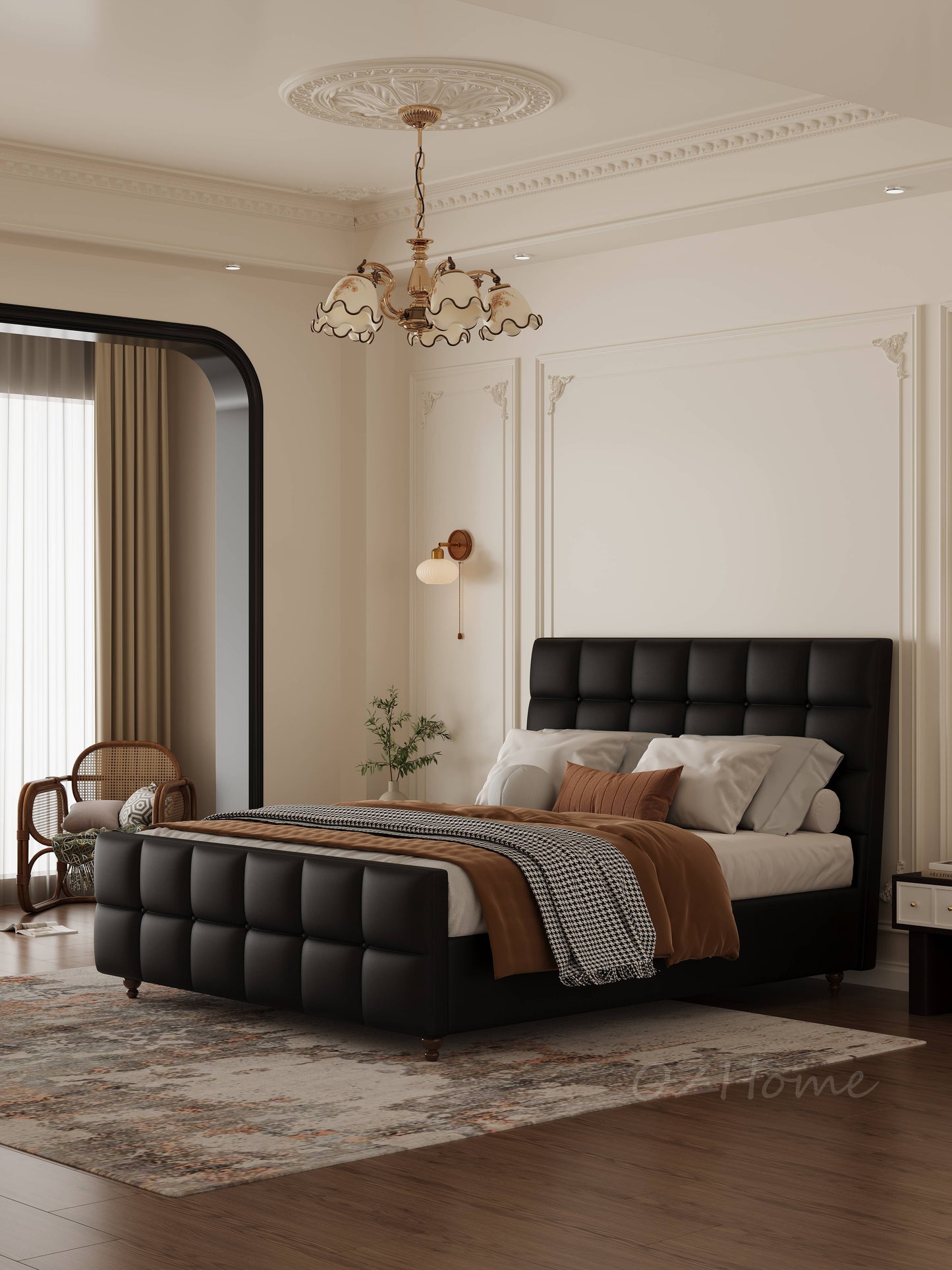 【Pre-order】SOLINE French Chic Upholstered Bed Frame Queen | King | Upholstery 08