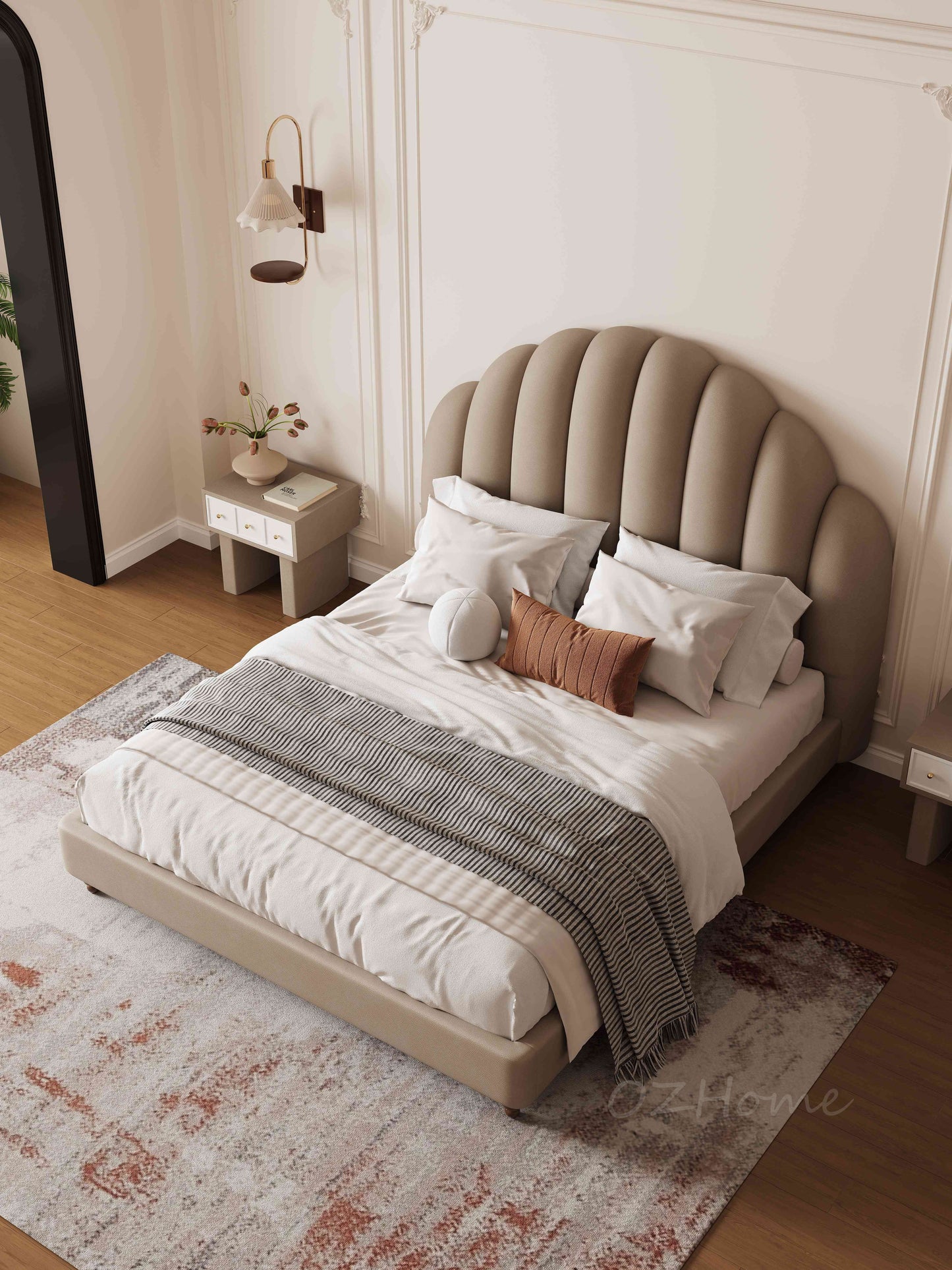 【Pre-order】Théophile French Chic Upholstered Bed Frame Queen | King | Upholstery 02