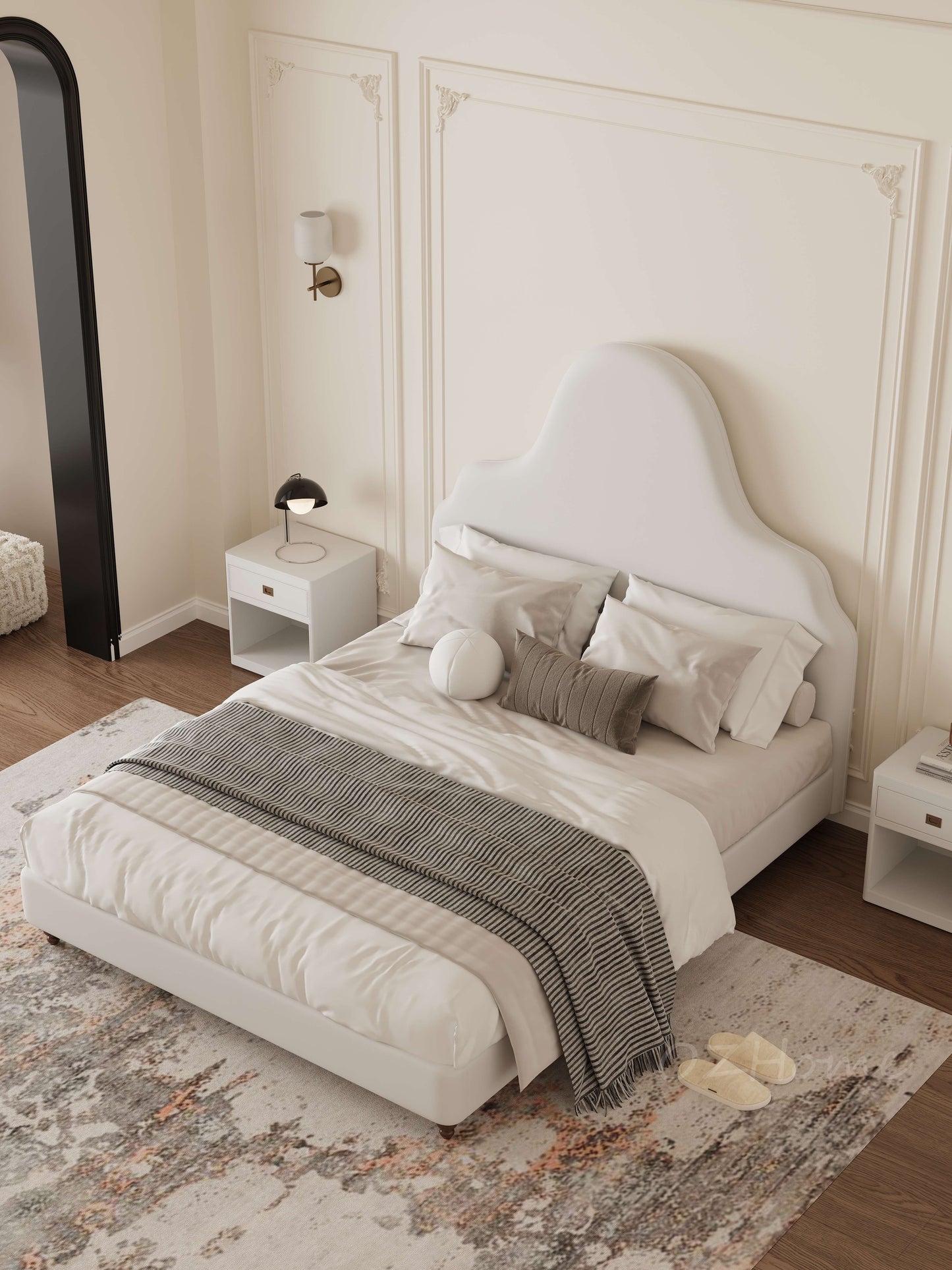【Pre-order】AXELLE French Chic Upholstered Bed Frame Queen | King | Multi color 05