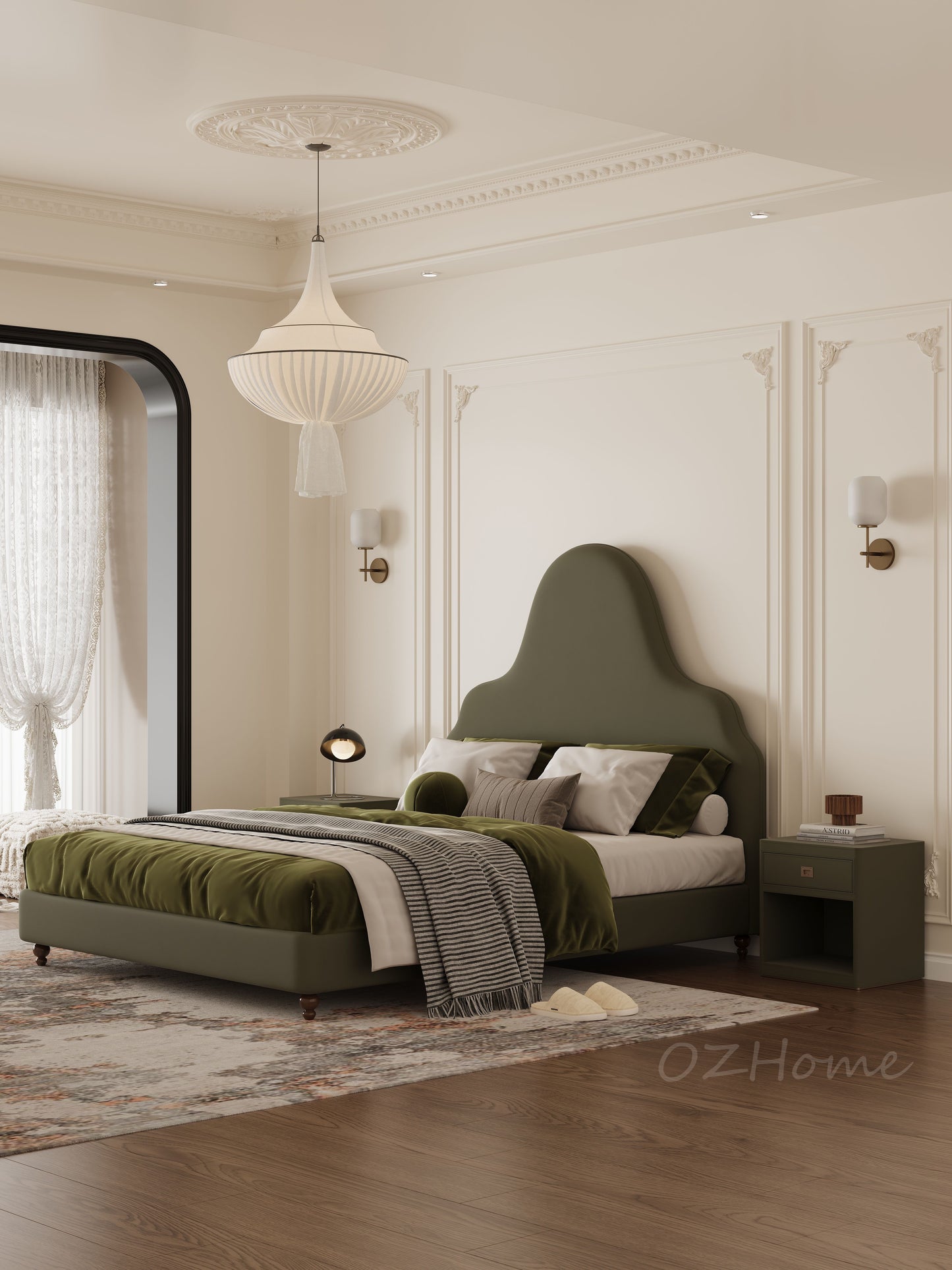 【Pre-order】AXELLE French Chic Upholstered Bed Frame Queen | King | Multi color 05
