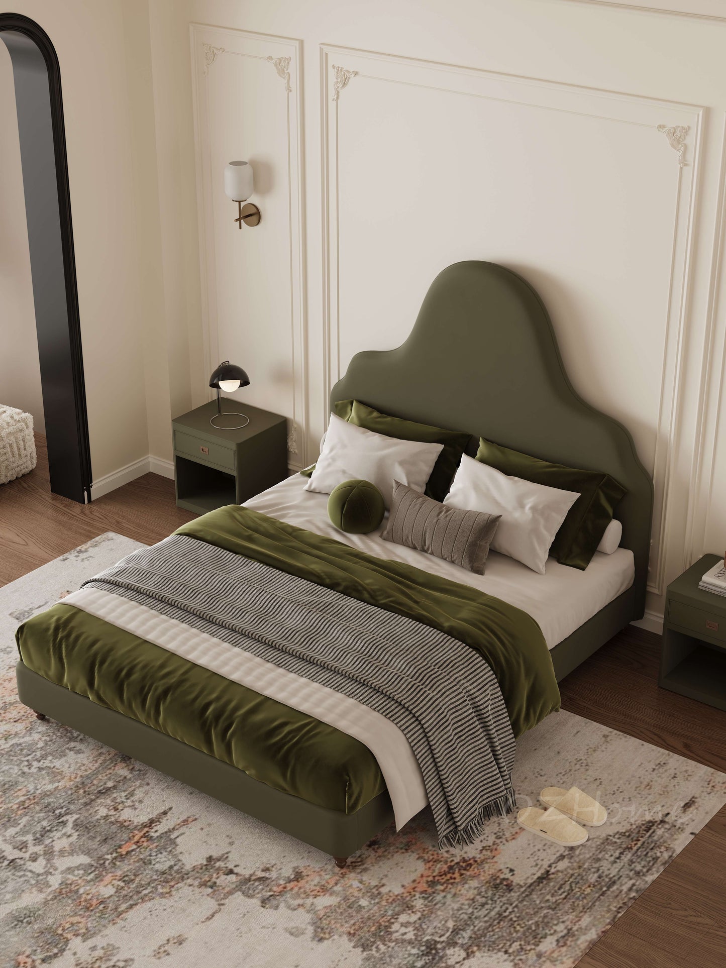 【Pre-order】AXELLE French Chic Upholstered Bed Frame Queen | King | Multi color 05