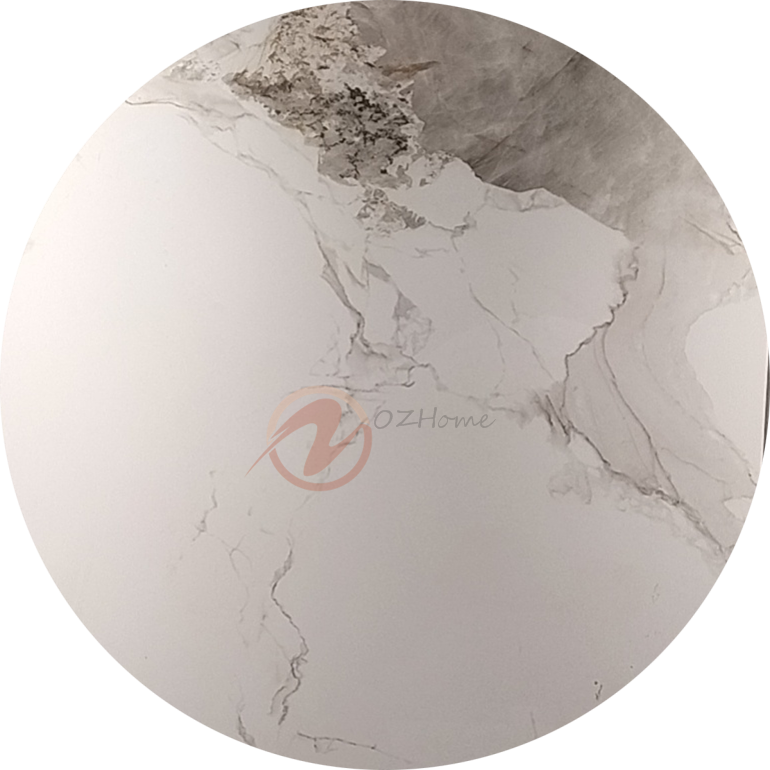 AMAURY Travertine Tabletop, Sculptural Base with Optional Lazy Susan | Dining Table | Round Table | Lazy Susan | 9059
