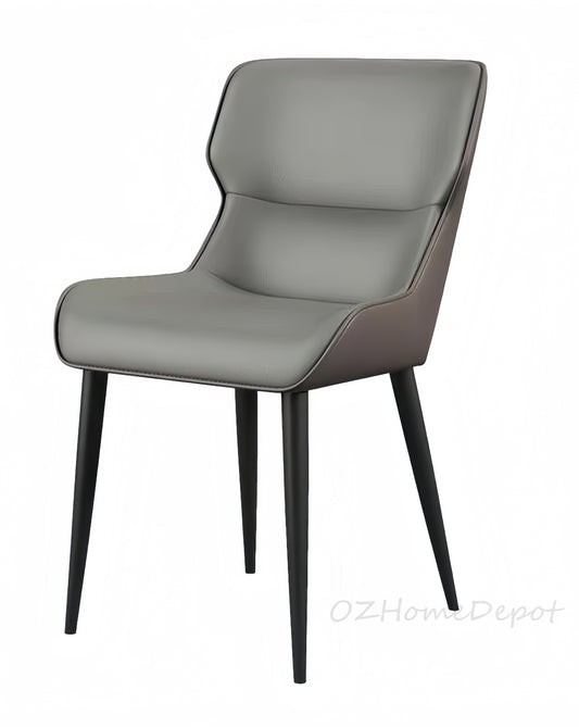 LUCIEN Dining Chair (set of 2)/Faux leather upholstery/Carbon steel legs