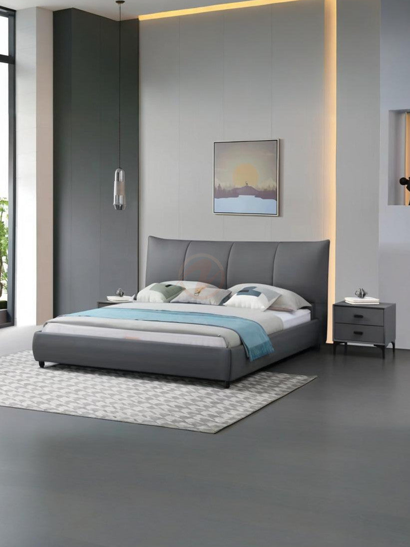 BORAGE Genuine Leather Bed Frame | Bedside Table | Queen | King |T-1005