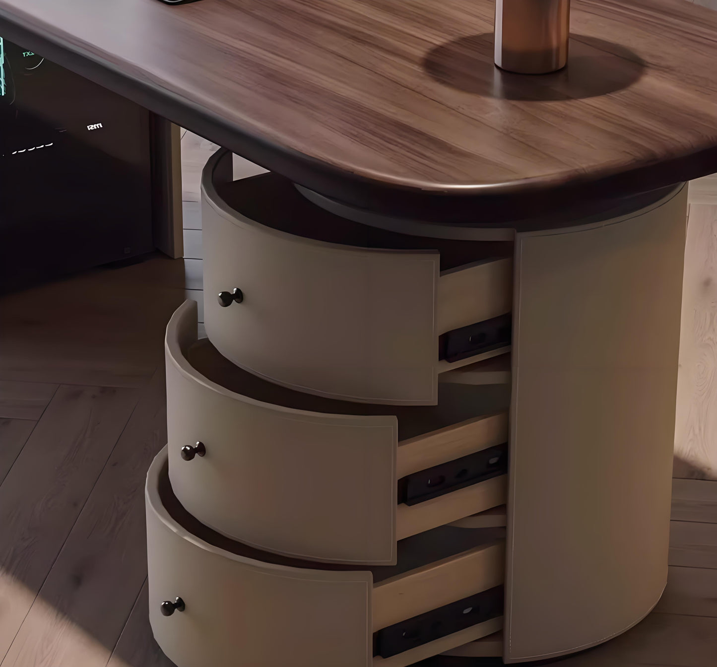 Designer Solid Wood Smart Desk 180cm – Modern Executive Office Desk 6016