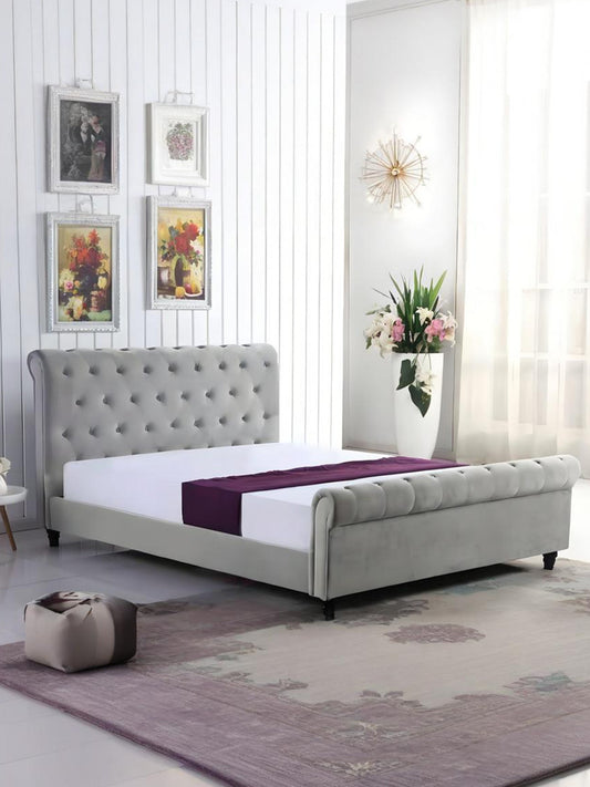 ROYAL Velvet Bed Frame Queen/King 0015
