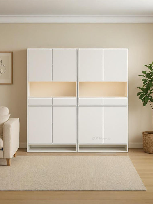 FINN Extra-Large White Four-Door Storage Shoe Cabinet with Drawer | SS-007