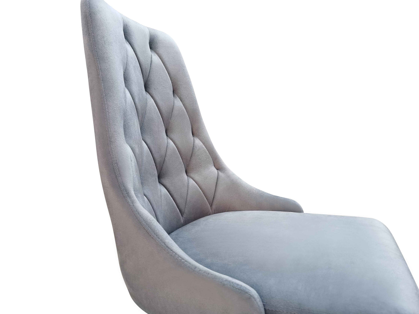 PEIRIS Modern Grey Color Velet Dining Chair |Fabric Chair | Dining Chair