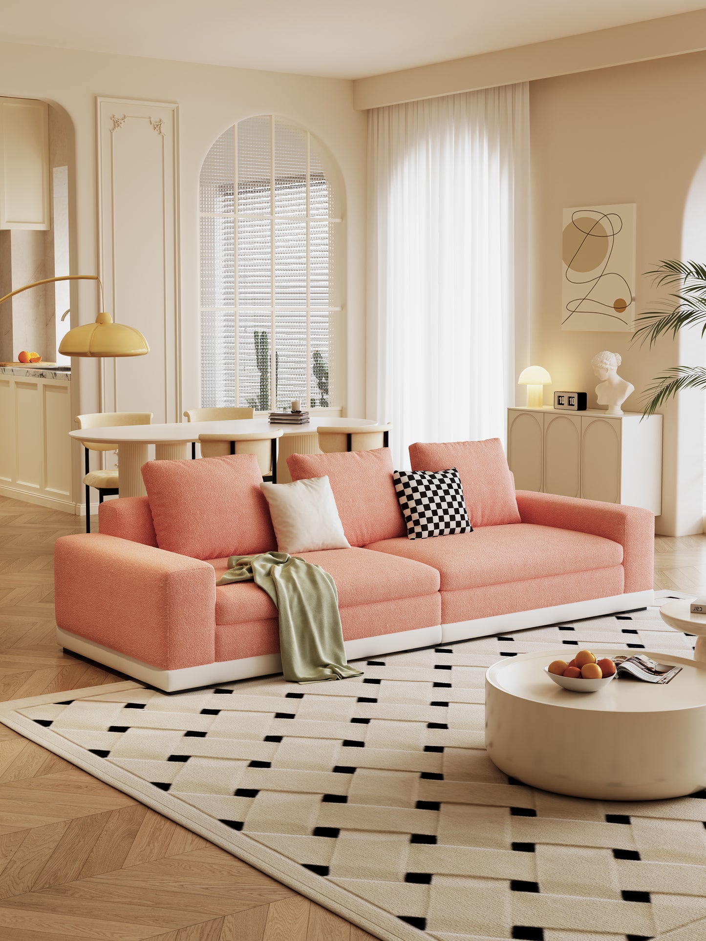 【Pre-Order】 ASGER Special Edition Grey Textured Cotton-Linen Three-Seater Sofa 255cm | 1049-255