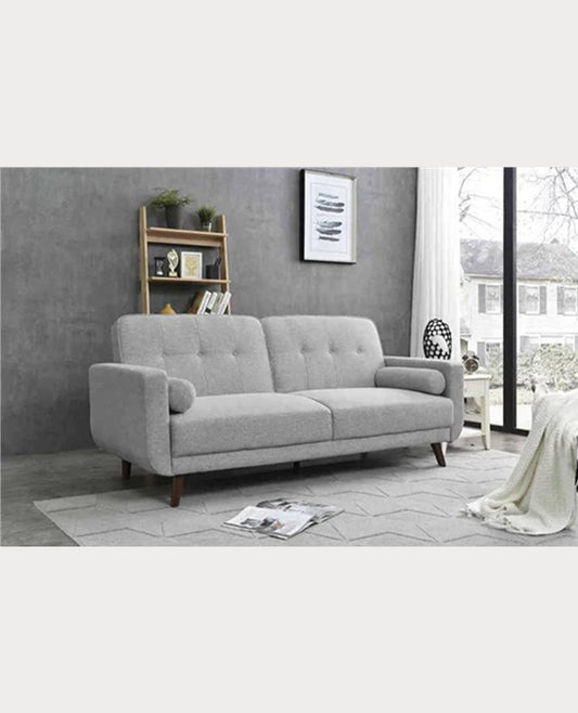 EVELYN 3 Seater Sofa Bed/Easy to clean/polyester upholstery/Rubberwood legs/Grey