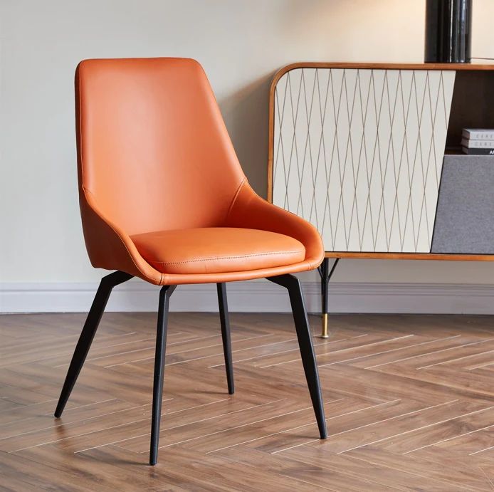Chou Luxury PU Leather Dining Chair/Nordic/Modern/Grey/Orange