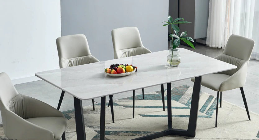 Barley Grey Rectangular marble dining table 1.5M/1.8M