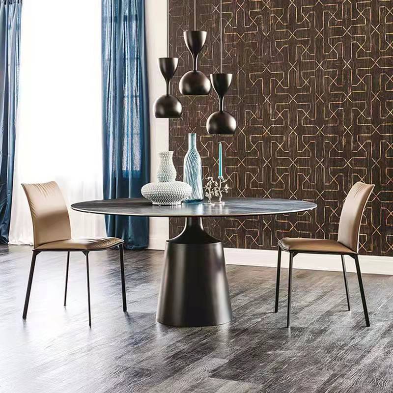 Vinasse Black Sintered Stone Round 135cm Dining Table/ Sintered Stone top/Modern/comtemporary