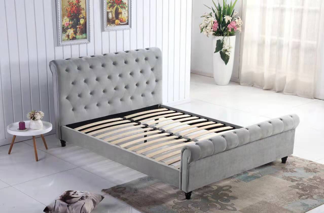 ROYAL Velvet Bed Frame Queen/King 0015