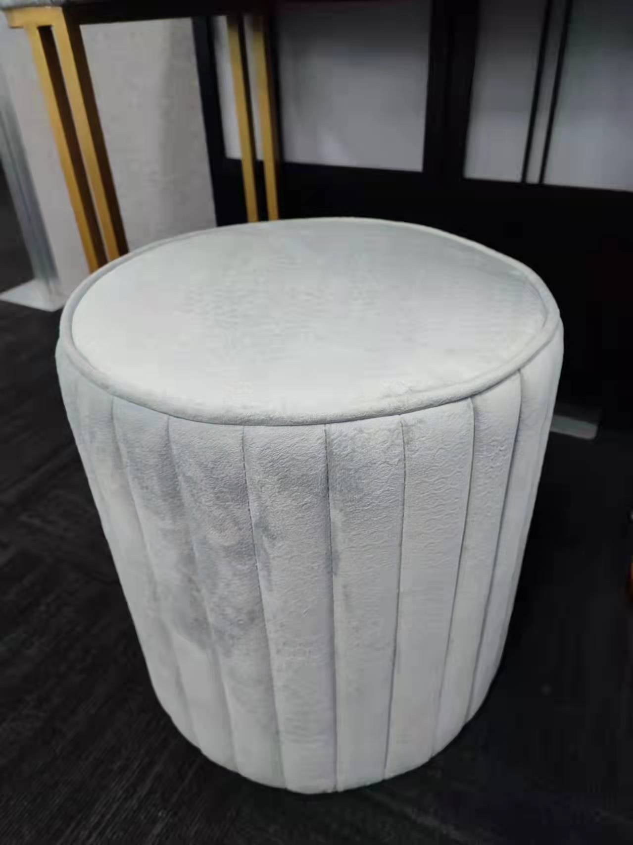 LED Luminous Vanity Velvet Table and Stool Set Makeup Dressing Table Sintered Stone Top