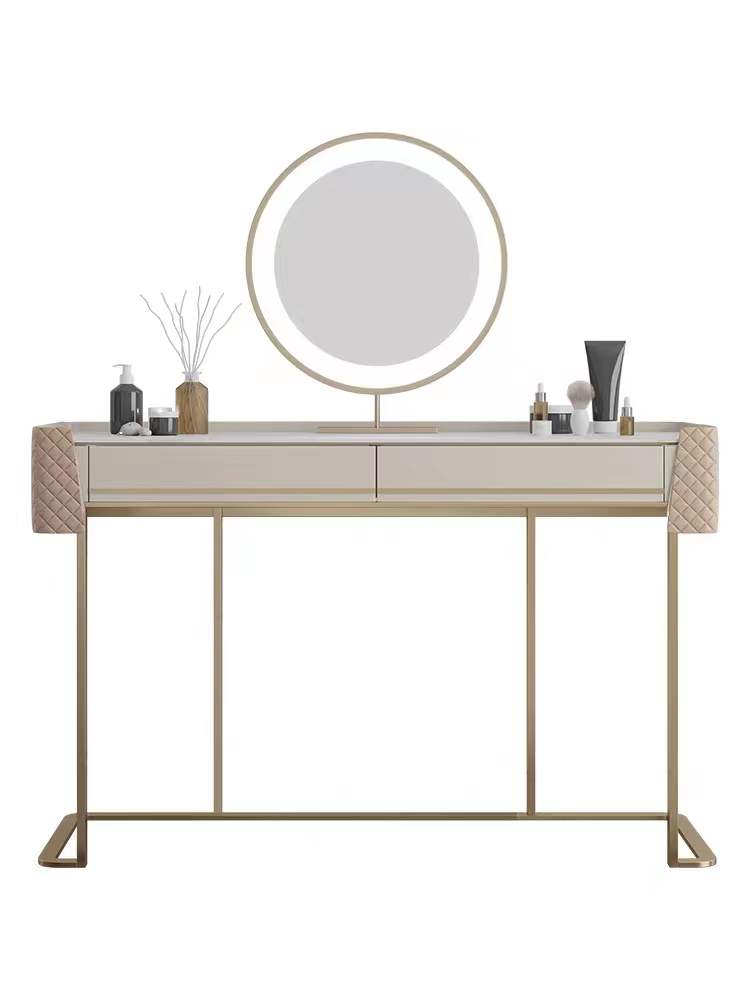 TRAGO Sintered Stone Top Vanity Set with Stool and Mirror | Ceramic | Dressing Table | LED Mirror