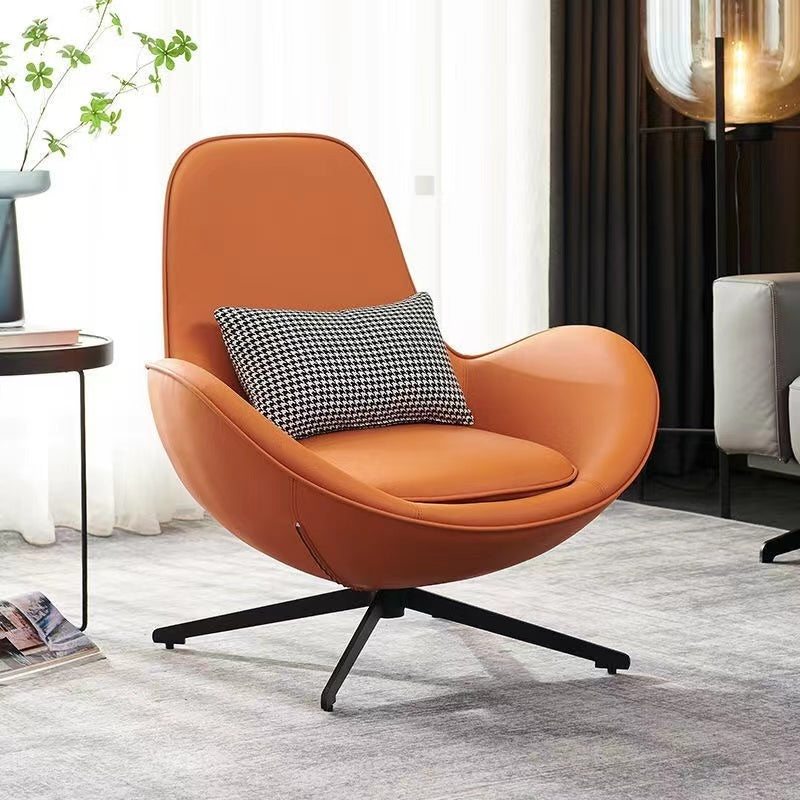 Dario Luxury Egg Shell Leather Armchair/Lounge Chair/Single Sofa