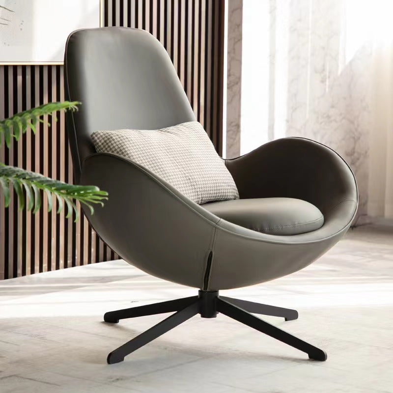 Dario Luxury Egg Shell Leather Armchair/Lounge Chair/Single Sofa