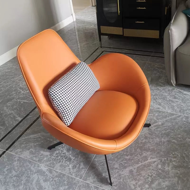 Dario Luxury Egg Shell Leather Armchair/Lounge Chair/Single Sofa