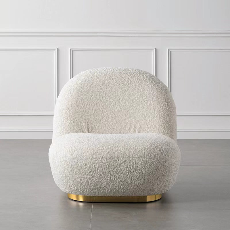 Berta White Berber Fleece Single Sofa/Lounge Sofa/Designer/contemporary/ Modern