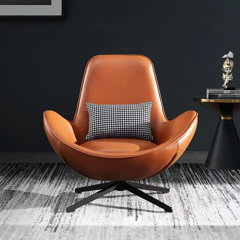 Dario Luxury Egg Shell Leather Armchair/Lounge Chair/Single Sofa