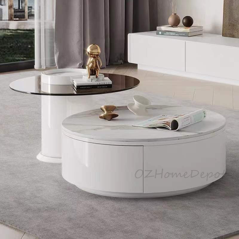 LUCIA Coffee Table White Sintered Stone Top Coffee Table/Mordern/Tea Table/Sintered Stone