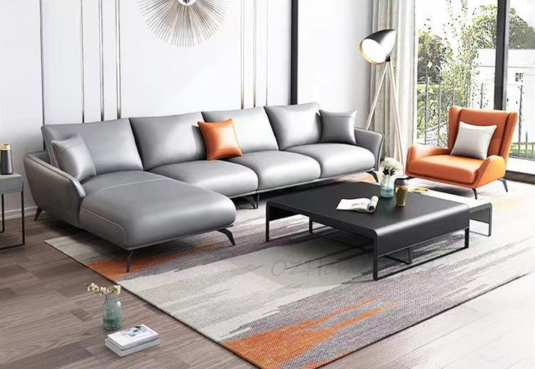 Dion Luxury Snail Leather Armchair with ottoman set |Lounge Chair | Single Sofa | Sleeper Chair