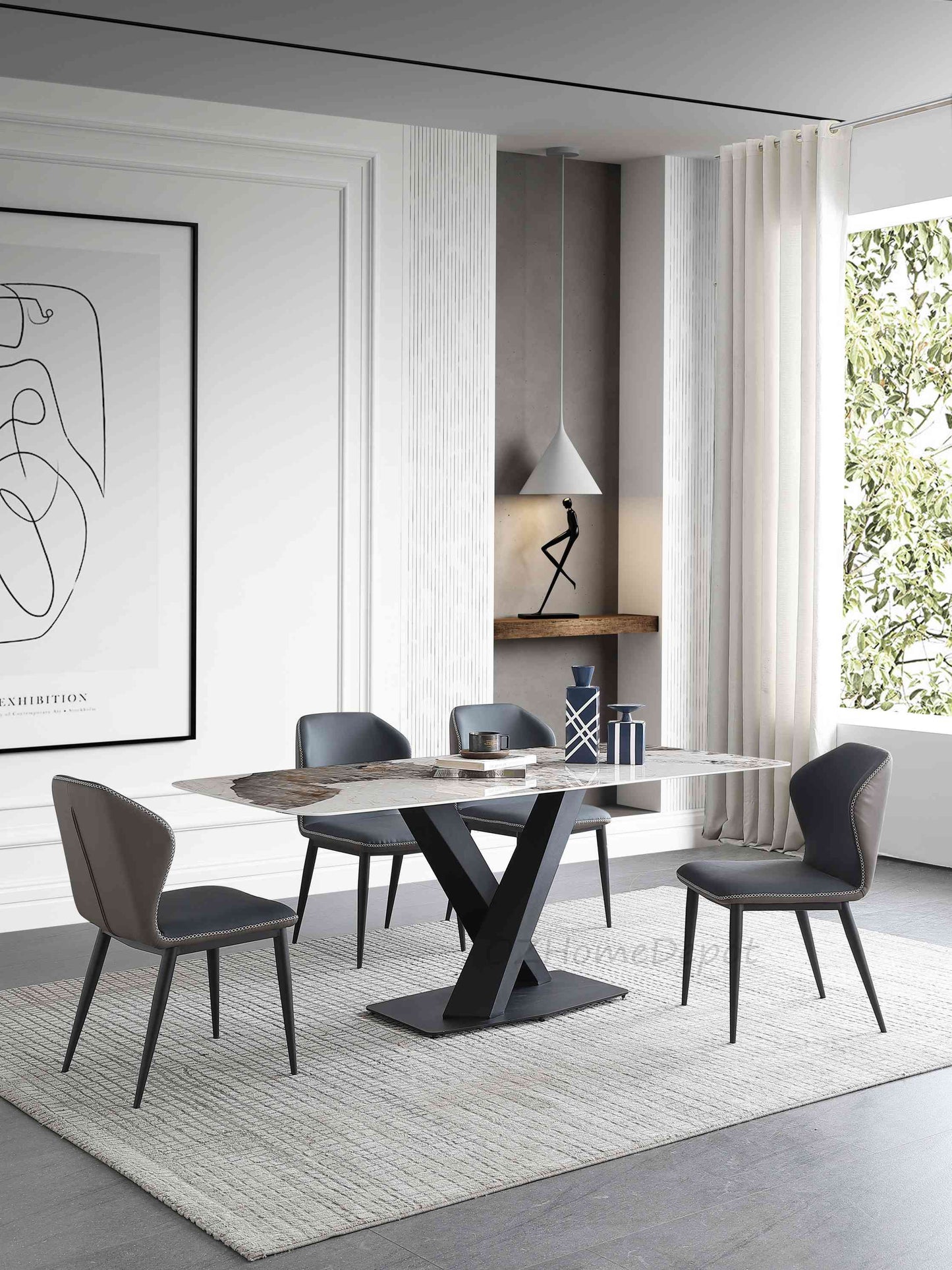 Lupika Pandora Paint Sintered Stone Top Long Dining Table180cm 200cm 220cm 240cm