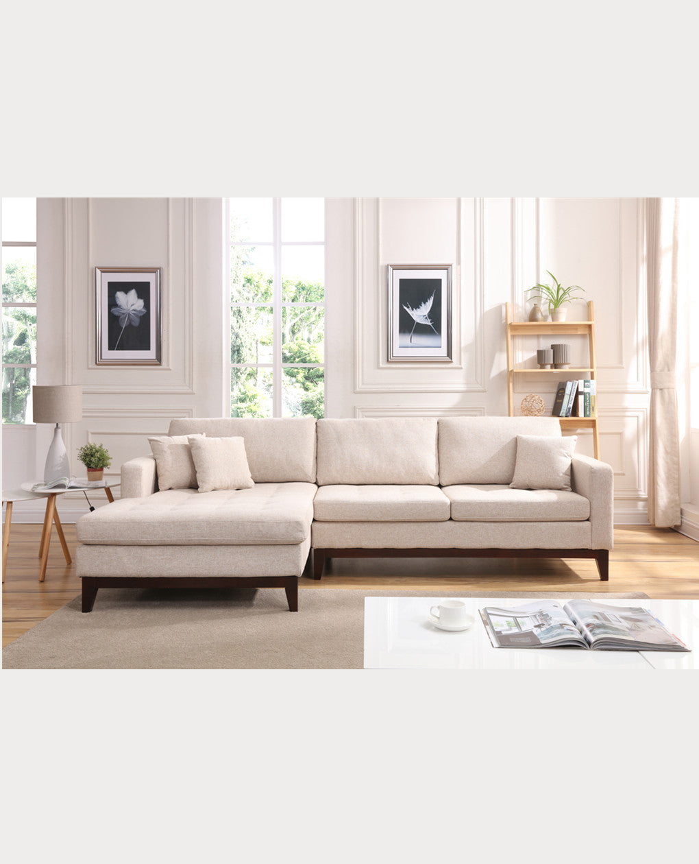 Ezio Modern Design Fabric 4 Seat Modular Recliner Corner Futon