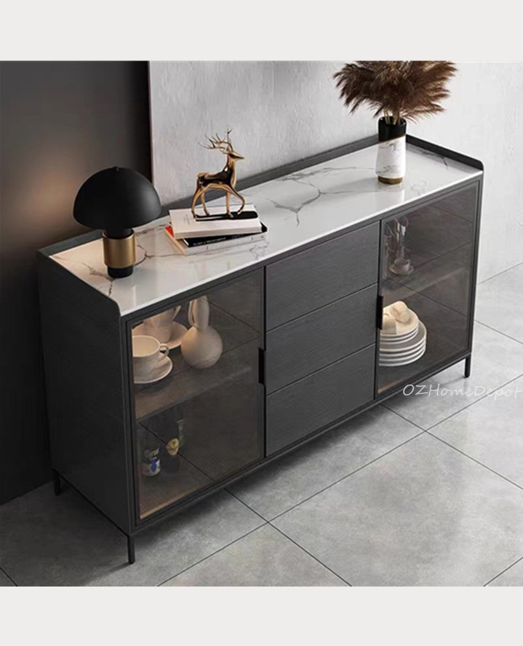Vickie Buffet Sideboard Cabinet/ Sintered Stone Top/wood/solid timber